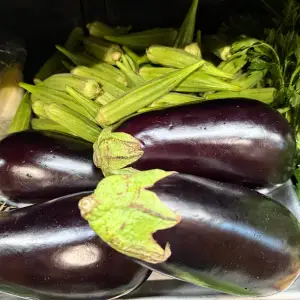 This Just In! Fresh Eggplant And Okra